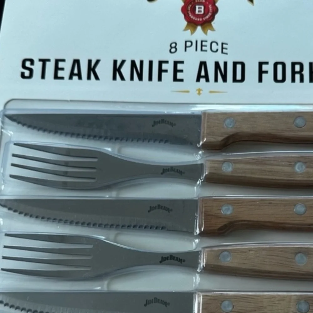 Jim Beam Two Sets of 8 Steak Knives and Forks